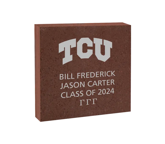 [TCU 8X8 LOGO BRICK] 8x8 Dee J. Kelly Alumni & Visitors Center TCU Logo Brick (Paver)